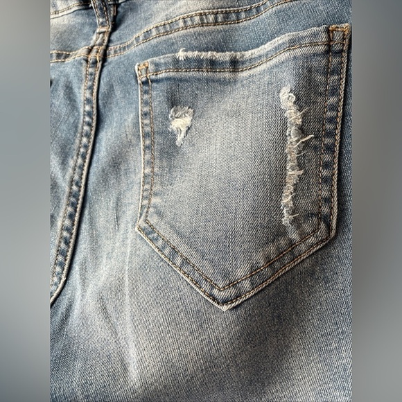 Cello Jeans Juniors 7 Skinny Distressed Stretch Blue‎ Medium Wash Denim Cotton - Picture 15 of 15